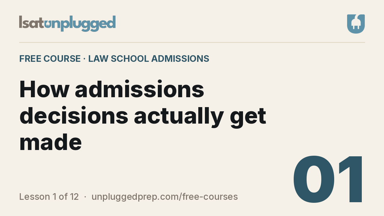 Video lesson 1: How admissions decisions actually get made
