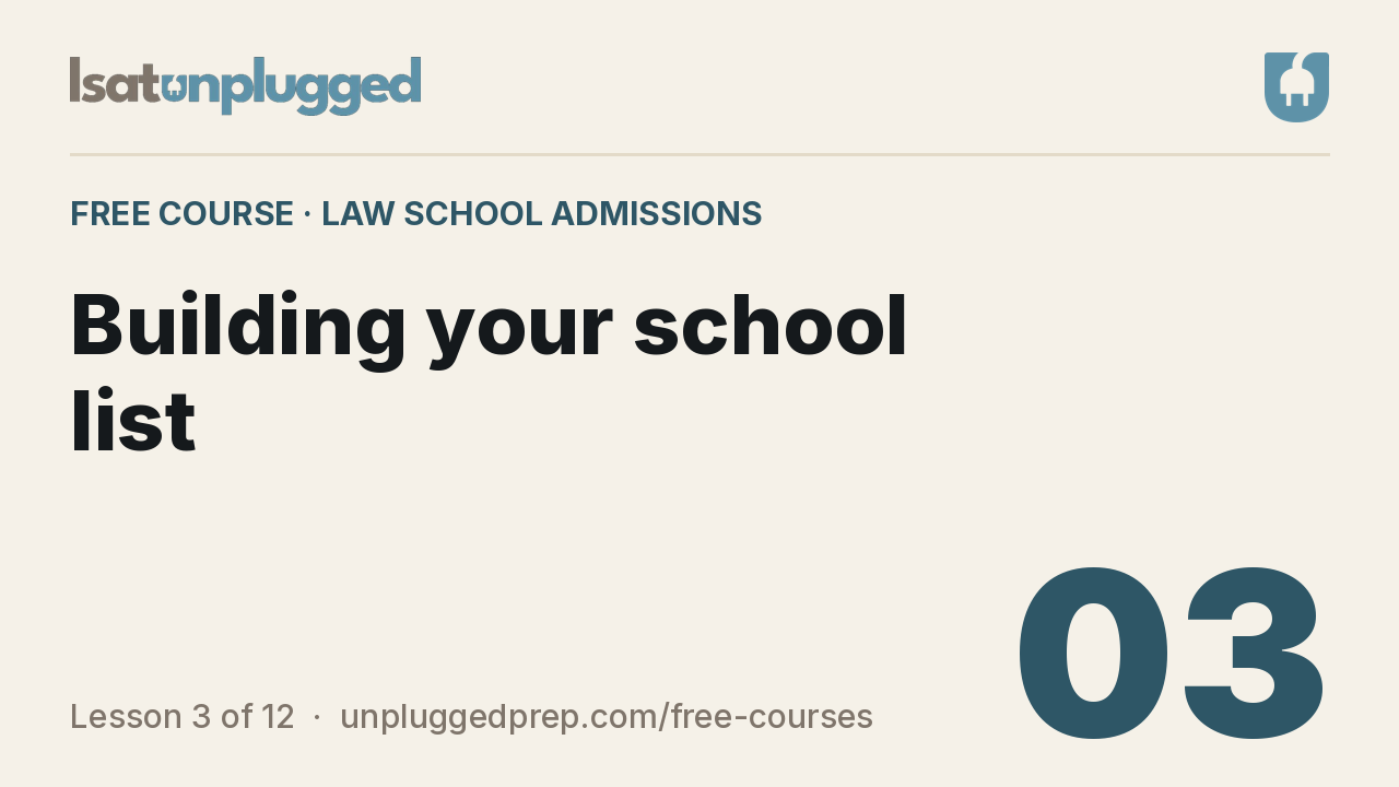 Video lesson 3: Building your school list