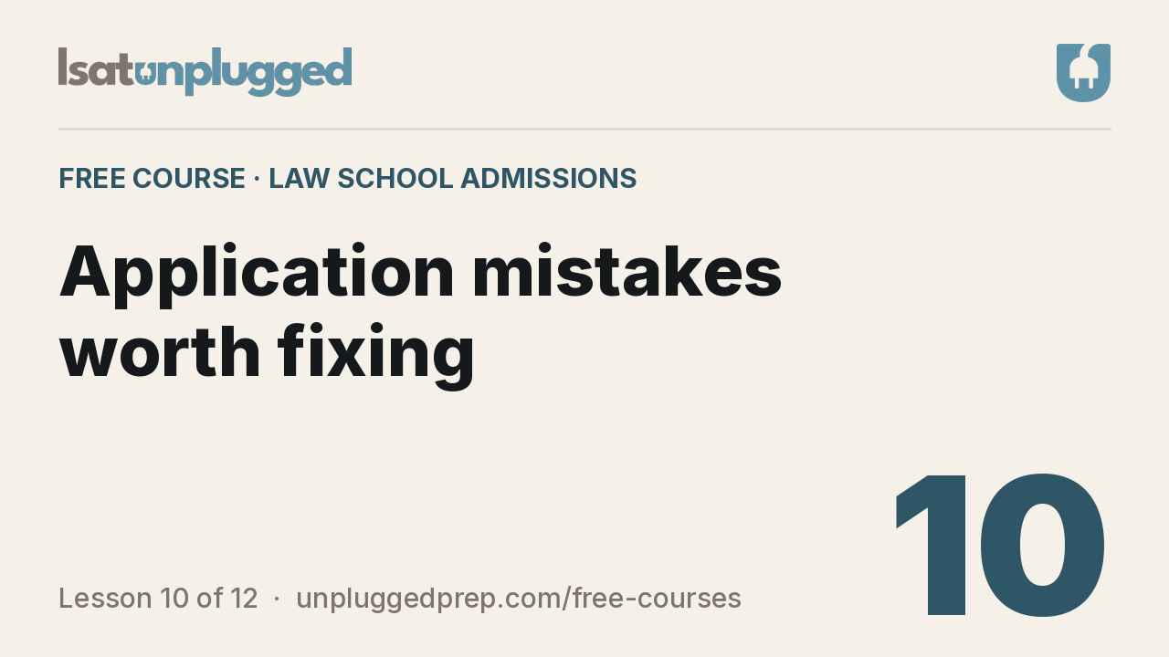 Video lesson 10: Application mistakes worth fixing