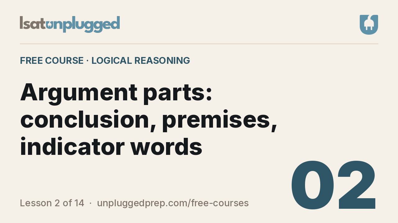 Video lesson 2: Argument parts: conclusion, premises, indicator words