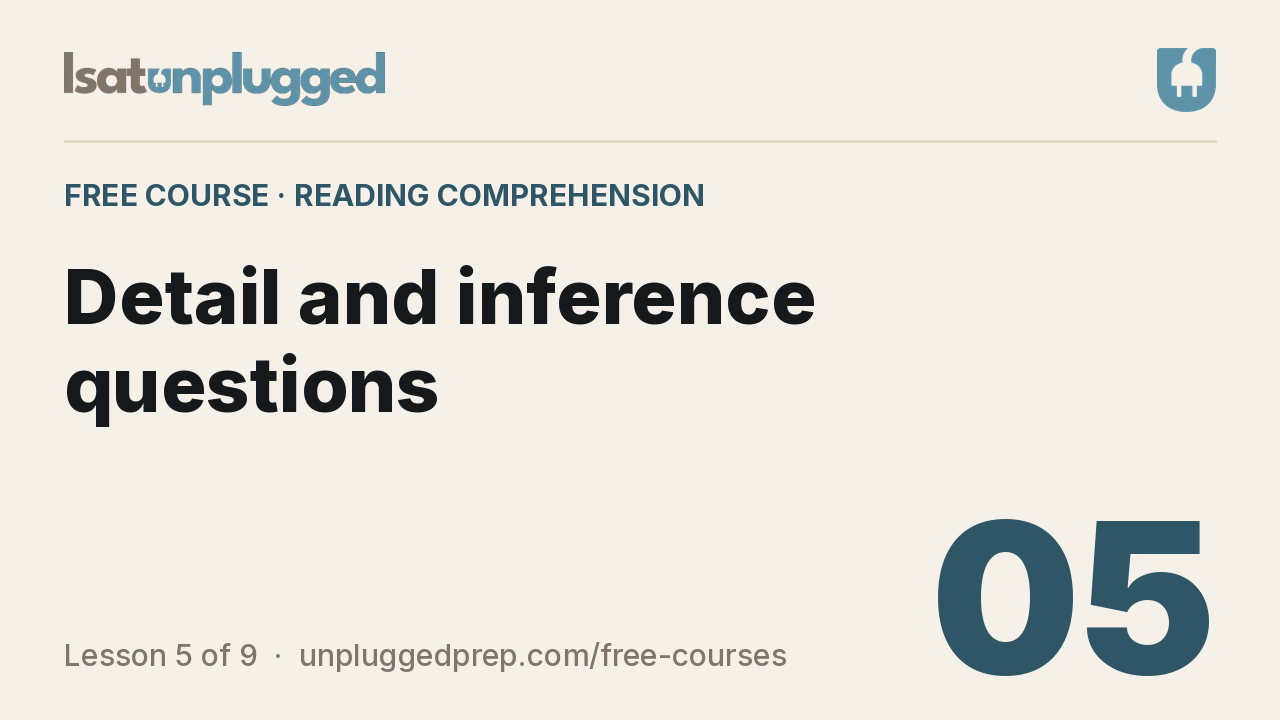 Video lesson 5: Detail and inference questions