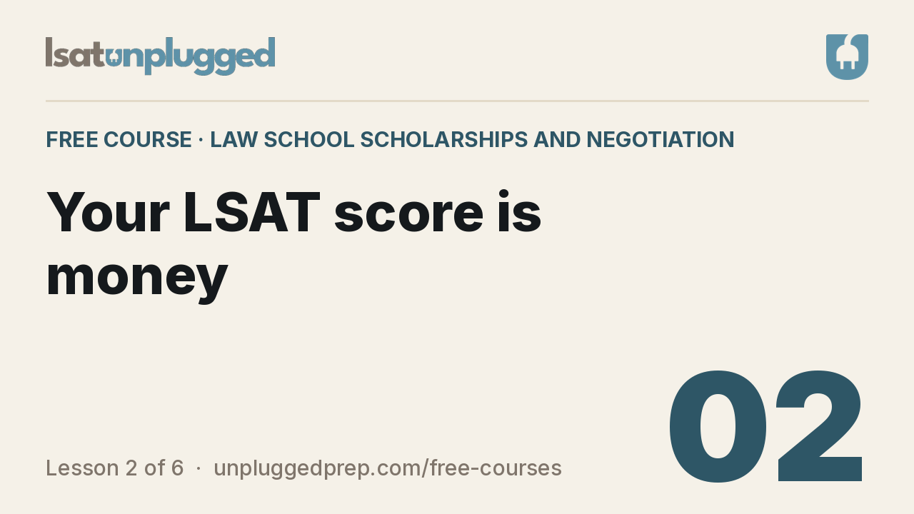 Video lesson 2: Your LSAT score is money