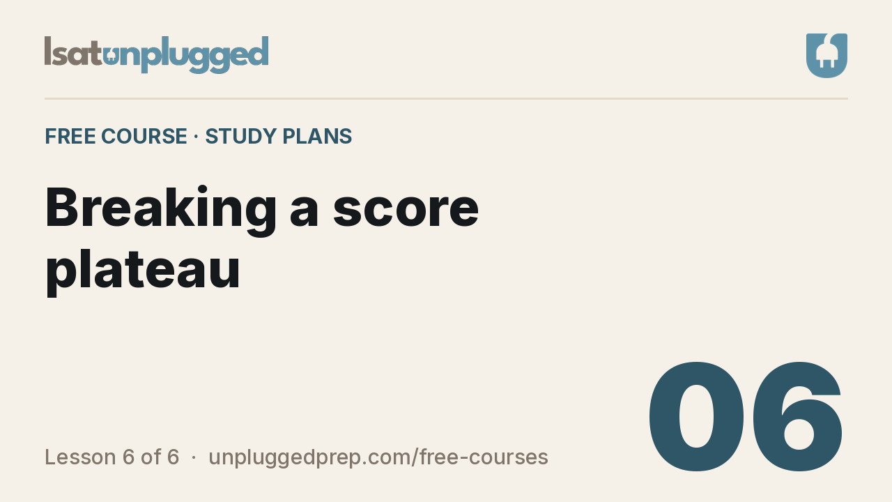 Video lesson 6: Breaking a score plateau