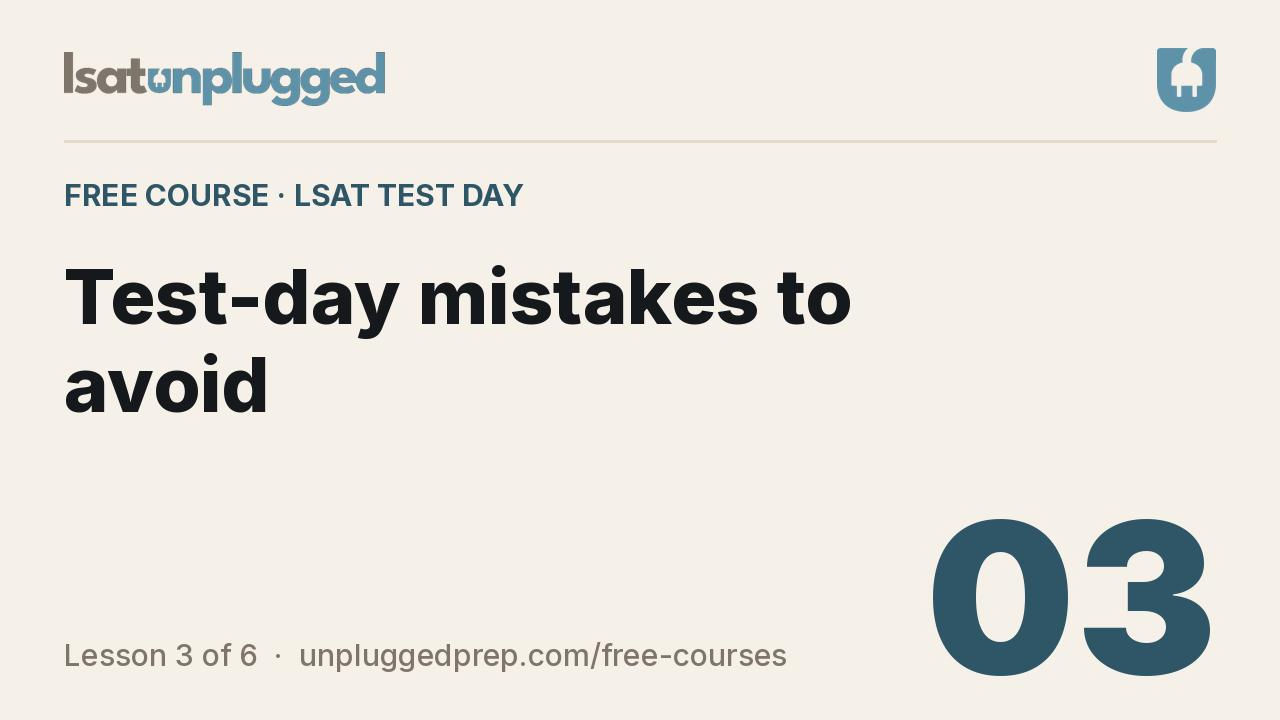 Video lesson 3: Test-day mistakes to avoid