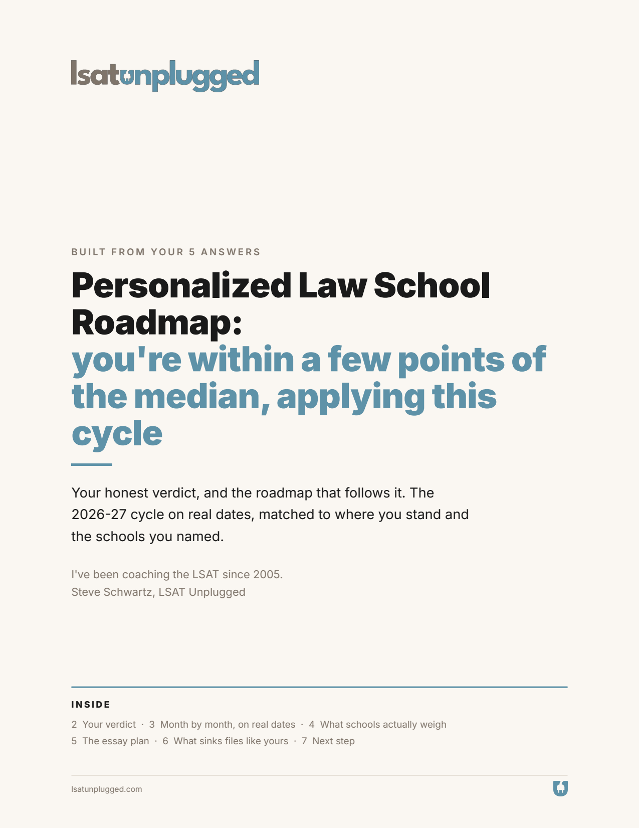 The Personalized Law School Roadmap